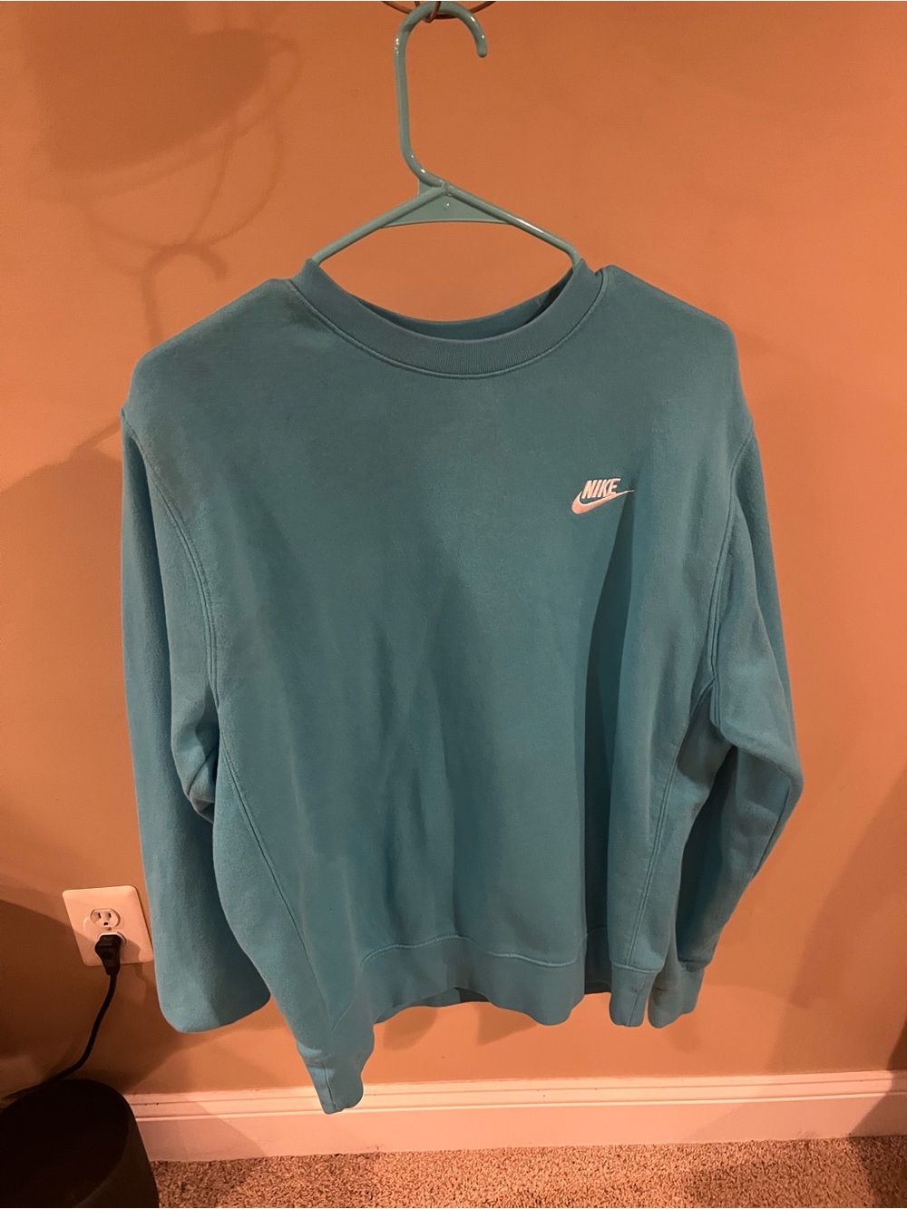 Nike Teal Crewneck Sweatshirt with White Logo